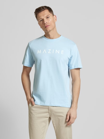 Mazine T-Shirt mit Label-Print Modell 'Hurry' Hellblau 4