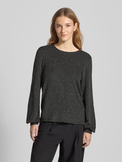Only Regular Fit Langarmshirt mit auffälligem Metallic Allover-Muster Modell 'CAROL' Silber 4