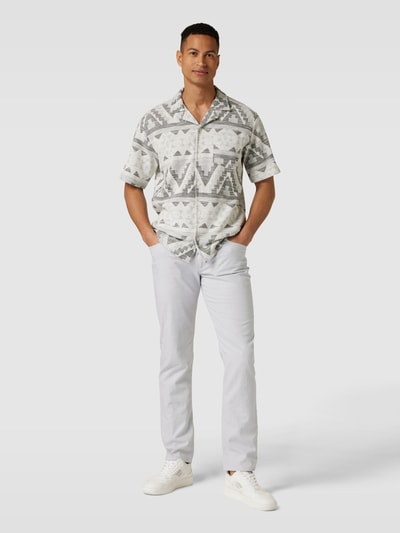 Christian Berg Men Hose aus Leinen-Mix im 5-Pocket-Design Hellgrau 1