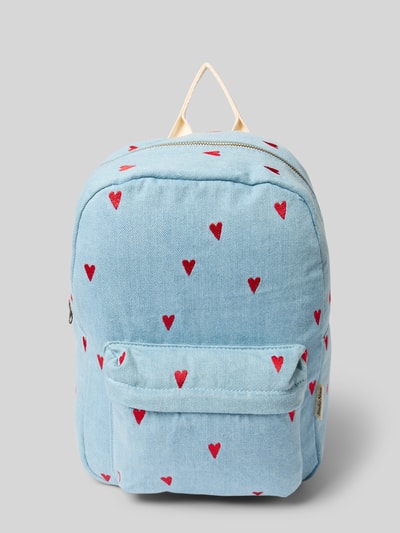 Studio Noos Rucksack mit Stitchings Modell 'Denim Hearts' Jeansblau 2