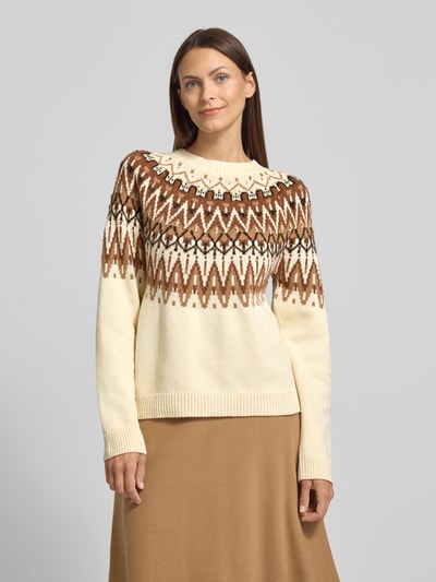 s.Oliver RED LABEL Regular Fit Strickpullover aus Baumwoll-Mix Offwhite 4