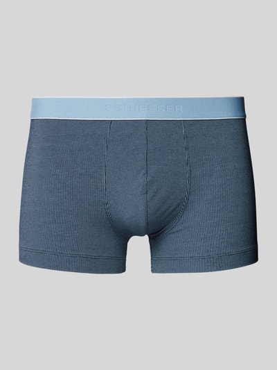 Schiesser Trunks mit Label-Bund Modell 'Duality Function' Blau 1