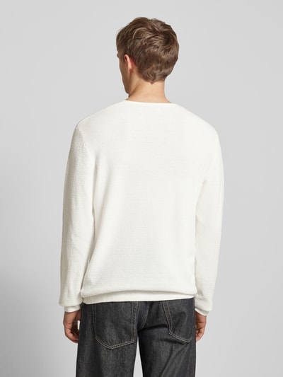 Jack & Jones Strickpullover mit gerippten Abschlüssen Modell 'GEORGE' Weiss 5