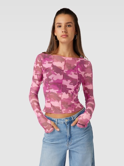 Review Longsleeve Mesh Top mit Nähten Fuchsia 4