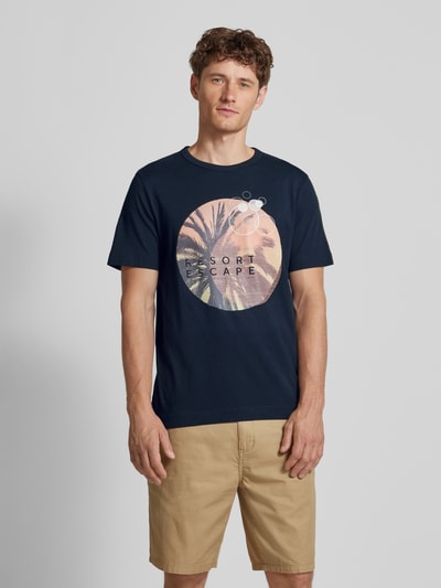Tom Tailor T-Shirt mit Motiv-Print Dunkelblau 4