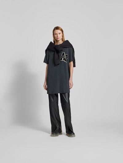 Anine Bing Oversized T-Shirt-Kleid aus Baumwolle Dunkelgrau 1