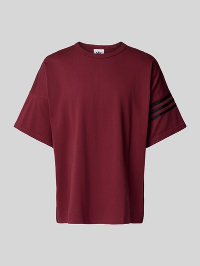 adidas Originals T-shirt met geribde ronde hals Donkerrood - 2