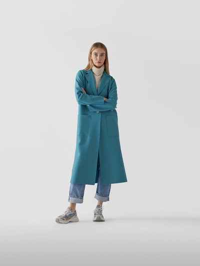 Harris Wharf London Wollmantel mit Reverskragen Ozean Blau 4