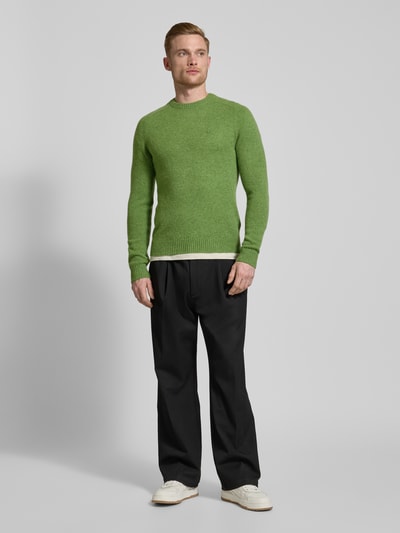 MCNEAL Wollpullover mit Label-Stitching Gruen Melange 1