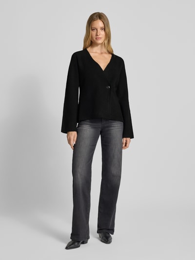 Neo Noir Kurtka z dzianiny z zapięciem na guzik model ‘Marie’ Czarny 1