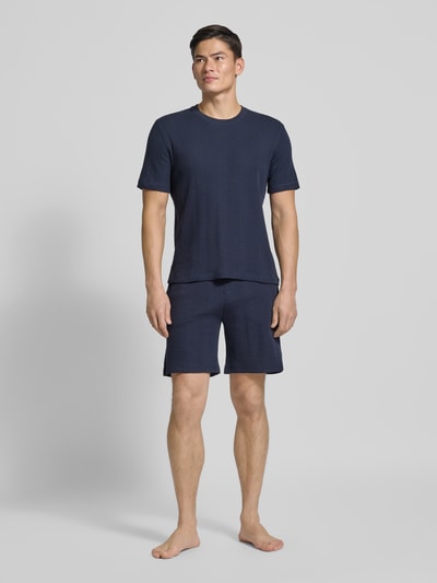 BOSS Regular Fit Sweatshorts aus Baumwoll-Mix Marine 1