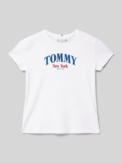 Tommy Hilfiger Teens Regular Fit T-Shirt mit Label-Print Modell 'VARSITY' Weiss 1