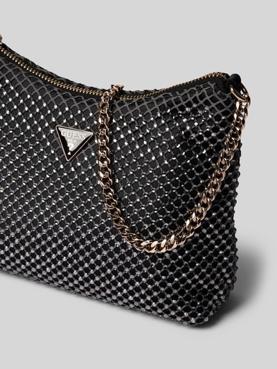 GUESS Umhängetasche mit Label-Detail Modell 'ZALINA' Metallic Black 3