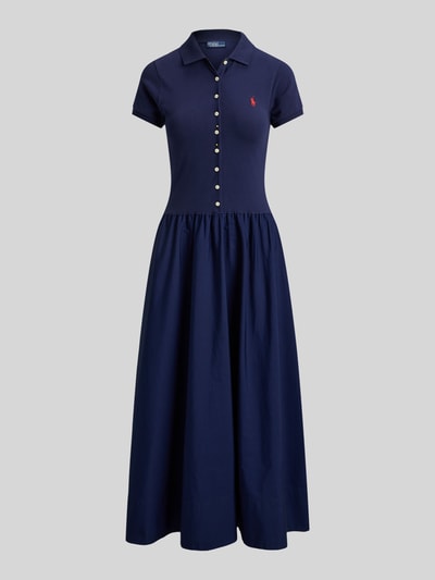 Polo Ralph Lauren Sukienka casualowa z mieszanki bawełny z kołnierzykiem polo Granatowy 2
