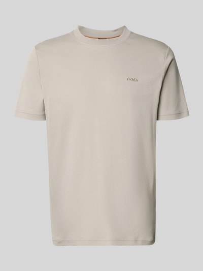 Produktfoto, Regular Fit T-Shirt aus reiner Baumwolle Modell 'TE_INTERLOCK' von BOSS Orange, unifarben, kurze Ärmel, Rundhalsausschnitt, dezente Label-Stickerei, glatte Jersey-Oberfläche, für Herren.