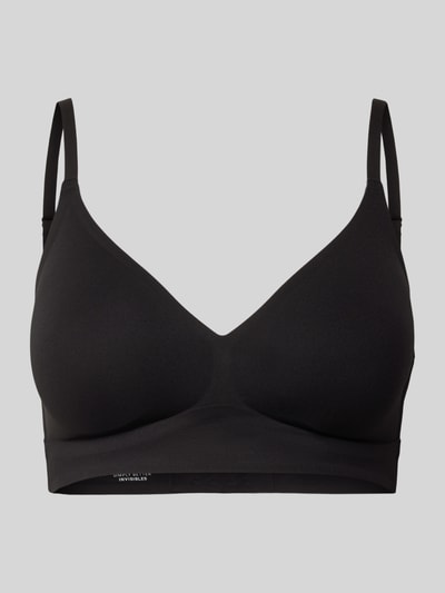Produktfoto, Triangel-BH mit verstellbaren Trägern Modell 'Simply Better' von Mey in Schwarz, glatte Oberfläche, körpernahe Passform, Material-Mix mit Stretch-Anteil, Hakenverschluss