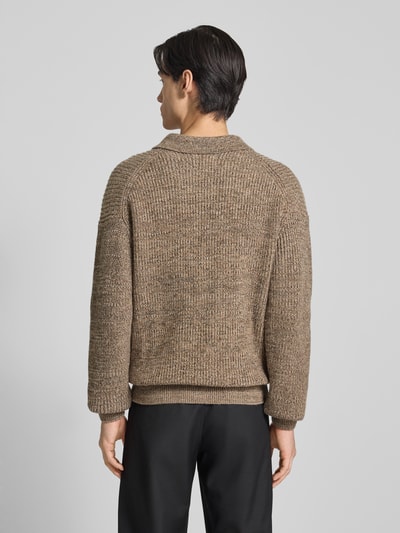 JAKE*S STUDIO MEN Gebreide pullover met polokraag Roodbruin - 5