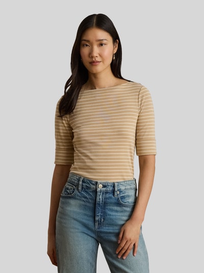 Lauren Ralph Lauren regular fit T-shirt van katoenmix Beige - 4