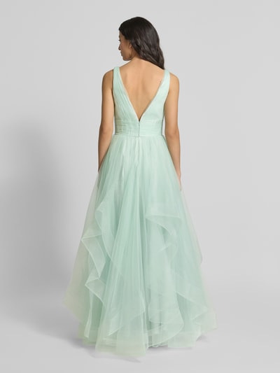 Mascara Abendkleid mit V-Ausschnitt und Taillenband Mint 5