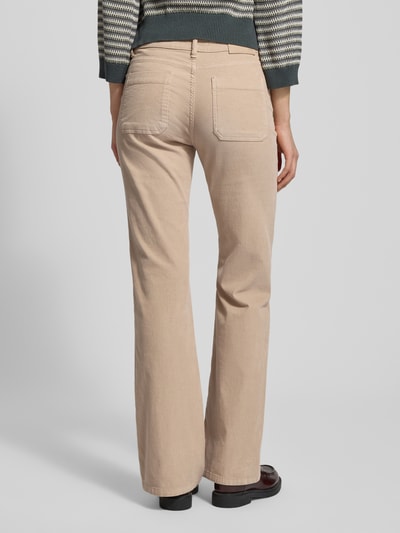 OPUS Flared fit corduroy broek in ribcordlook, model 'Ebbi' Beige - 5