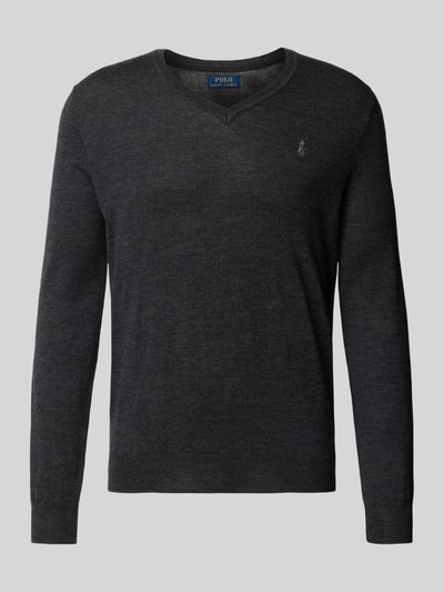 Polo Ralph Lauren Gebreide pullover van merinowol met V-hals Antraciet - 2