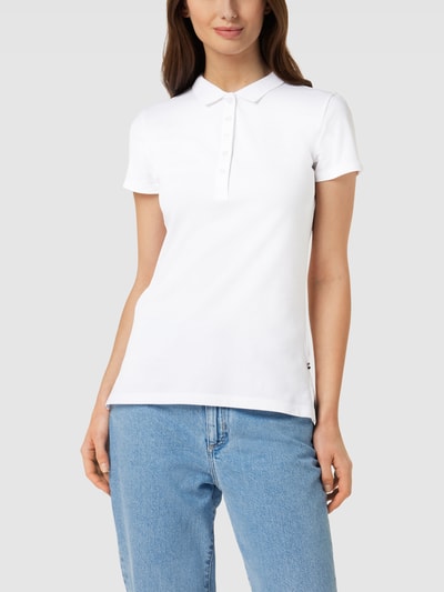 BOSS Black Women Poloshirt mit Label-Stitching Modell 'Epola' Weiss 4