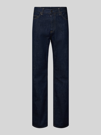 Produktfoto, Jeans mit Eingrifftaschen Modell 'MARLOW' von Carhartt Work In Progress, dunkelblau, Reine Baumwolle, Regular-Fit, neutrale Struktur.
