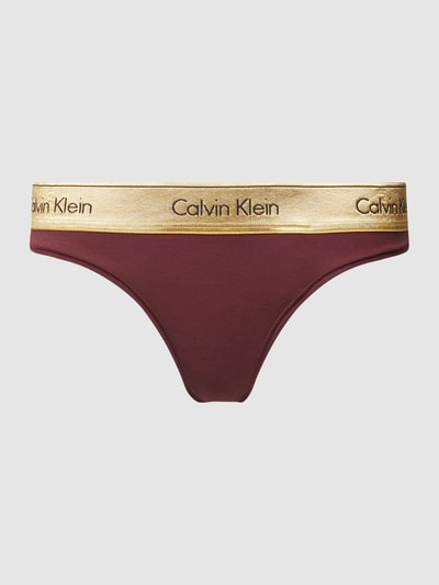 Calvin Klein Underwear String mit elastischem Label-Bund Modell 'HOLIDAY' Bordeaux 1