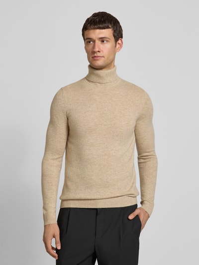Christian Berg Men Strickpullover aus reinem Kaschmir Camel Melange 4