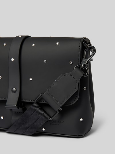 GASTON LUGA Handtasche mit Strasssteinbesatz Modell 'Spläsh' Black 3