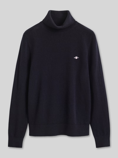 GANT sweter z golfem o kroju regular fit z mieszanki wełny Granatowy 2