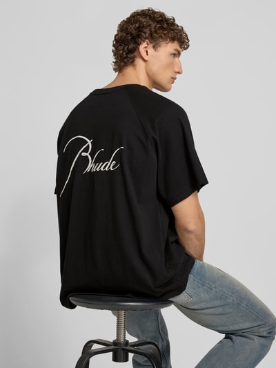 RHUDE T-Shirt mit Label-Stitching Black 3