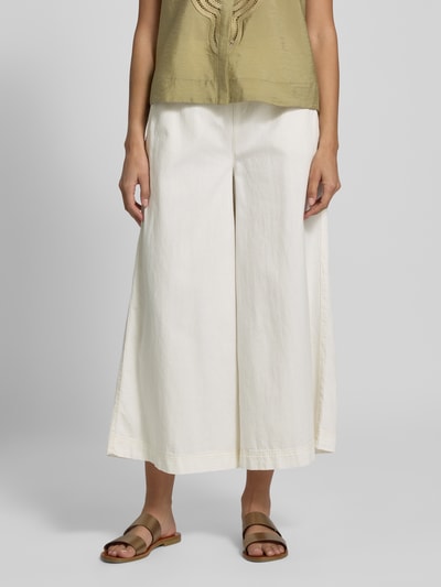 Cambio Wide Leg Stoffhose mit verkürztem Schnitt Modell 'ALM' Ecru 4