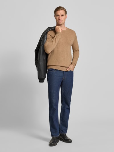 Tommy Hilfiger Regular Fit Strickpullover aus feinster Wolle  Camel 1