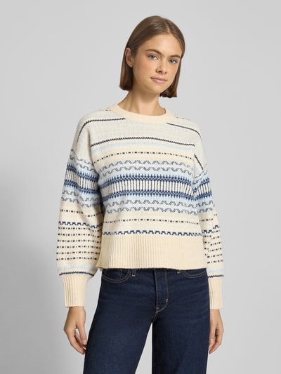 ONLY Regular Fit Strickpullover mit überschnittenen Schultern Modell 'ARIANNE' Hellblau 4