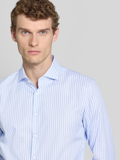 Jake*s Slim fit zakelijk overhemd van katoen met haaikraag Bleu - 3