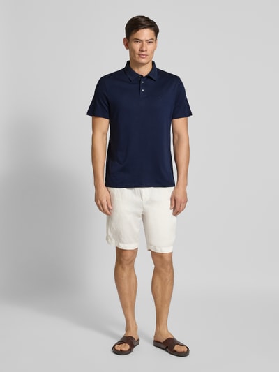 CK Calvin Klein Relaxed Fit Poloshirt mit Logo-Stitching Modell 'SUPIMA' Marine 1