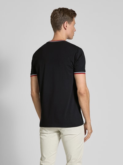 Christian Berg Men T-shirt met ribboorden Zwart - 5