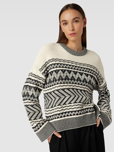 JAKE*S STUDIO WOMAN Gebreide pullover met zigzagmotief Zwart - 3