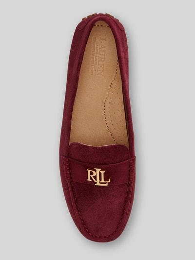 Lauren Ralph Lauren Mocassins van echt schapenleer model 'BARNSBURY' Donkerrood - 3