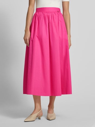 Liu Jo White Plooirok van zuiver katoen met brede band Felroze - 4