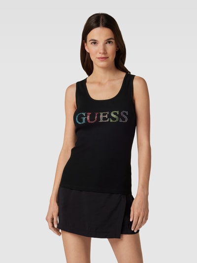 Guess Trägertop mit Label-Detail Black 4