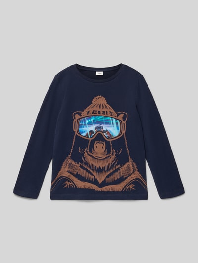 s.Oliver RED LABEL Regular fit shirt met lange mouwen van puur katoen Marineblauw - 1