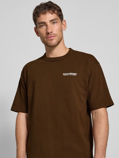 Polo Ralph Lauren T-shirt met labelstitching Middenbruin - 3