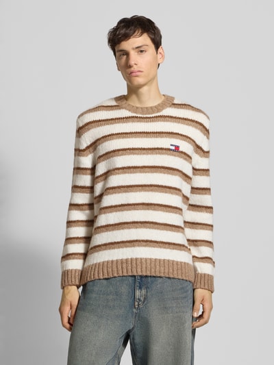 Tommy Jeans Regular fit gebreide pullover met alpaca  Beige - 4