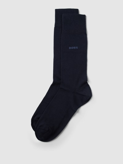 BOSS Socken mit Label-Print im 2er-Pack Modell 'RS' Dunkelblau 1