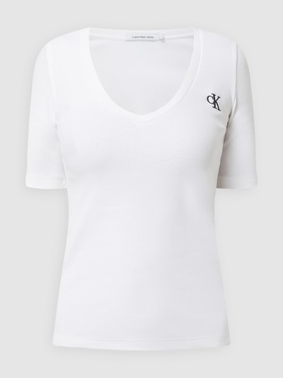 Calvin Klein Jeans T-shirt z logo  Biały 2