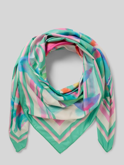 Produktfoto, Schaltuch mit gemustertem Design von Milano Italy in Rechteckform, bunte Pastellfarben, Maße 129x150 cm, glatte Textur
