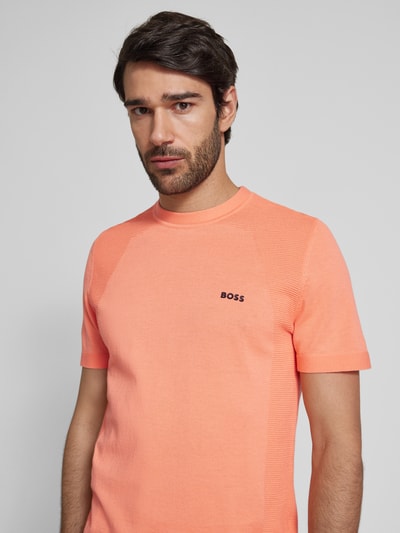 BOSS Green T-Shirt mit Label-Print Lachs 3