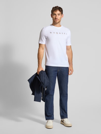 bugatti T-Shirt mit Rundhalsausschnitt Weiss 1